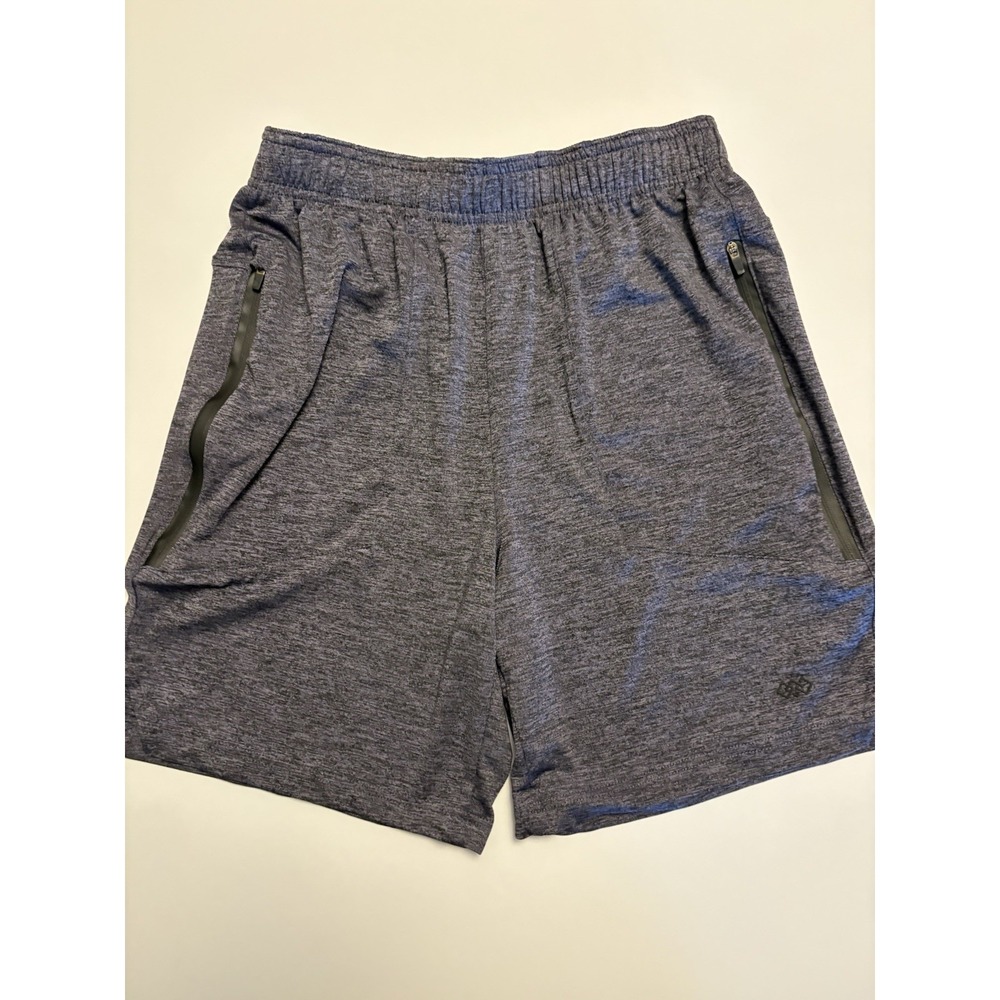 Legend Athletic Shorts Mens Small 7” Gray Performance Gym Workout Zipper Pockets